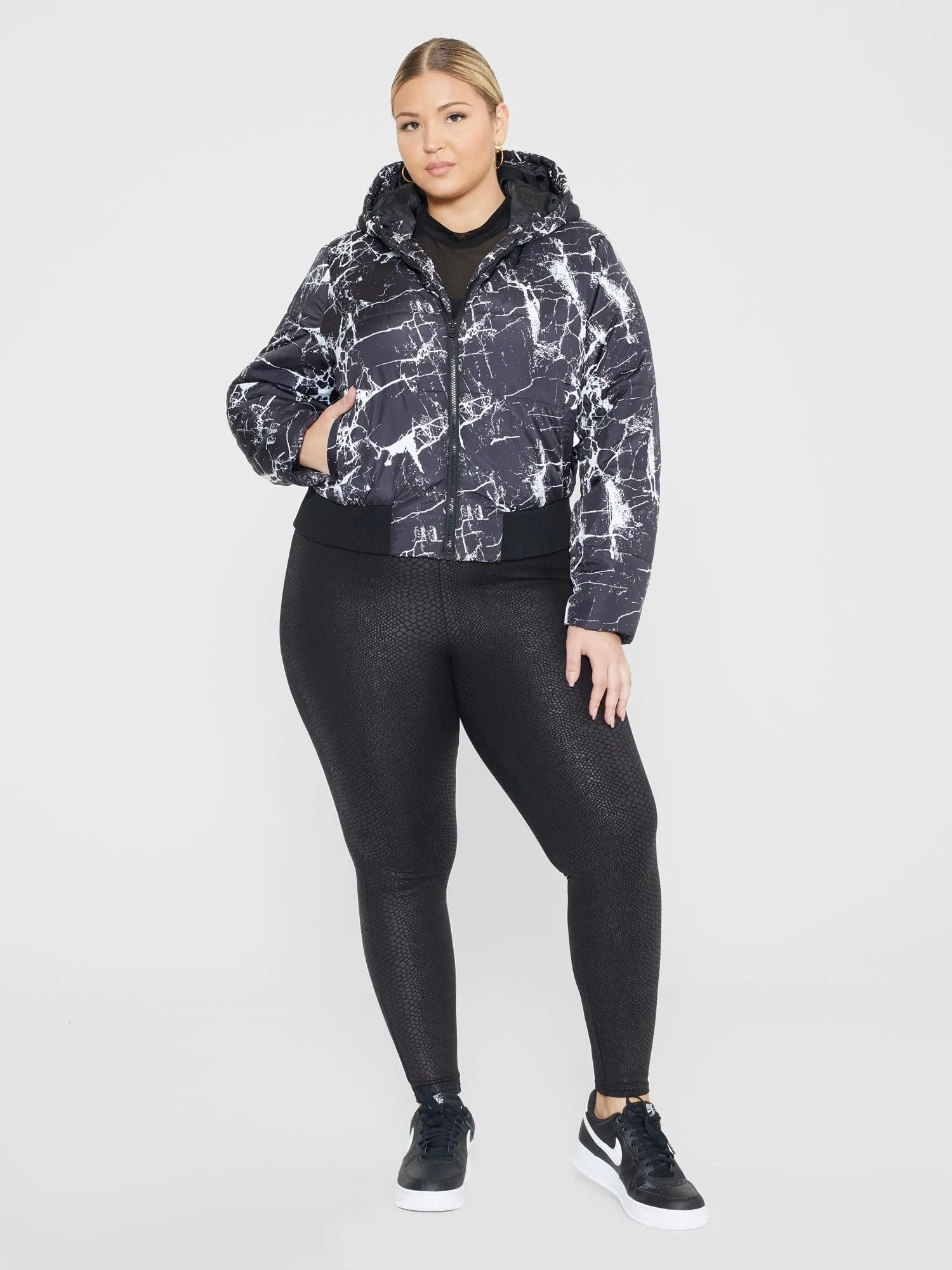 Fashion To Figure - Farrah Short Hooded Puffer Coat