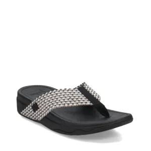 'FitFlop' Women's Surfa Webbing Toe-Post Sandal - Black