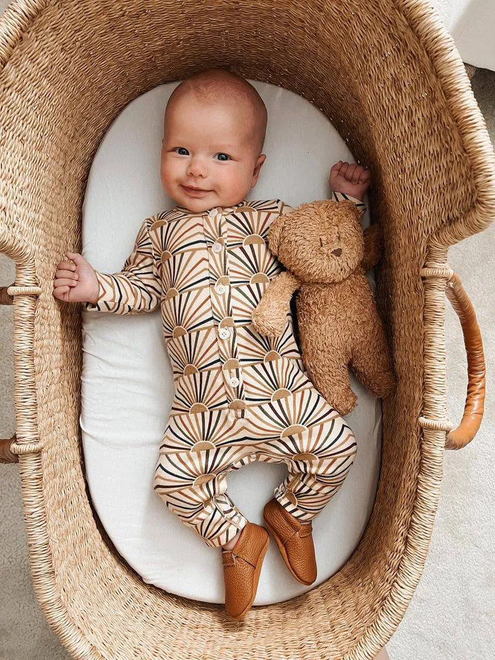 Fringeless Moccasins with Suede Sole. Baby and Toddler Shoes