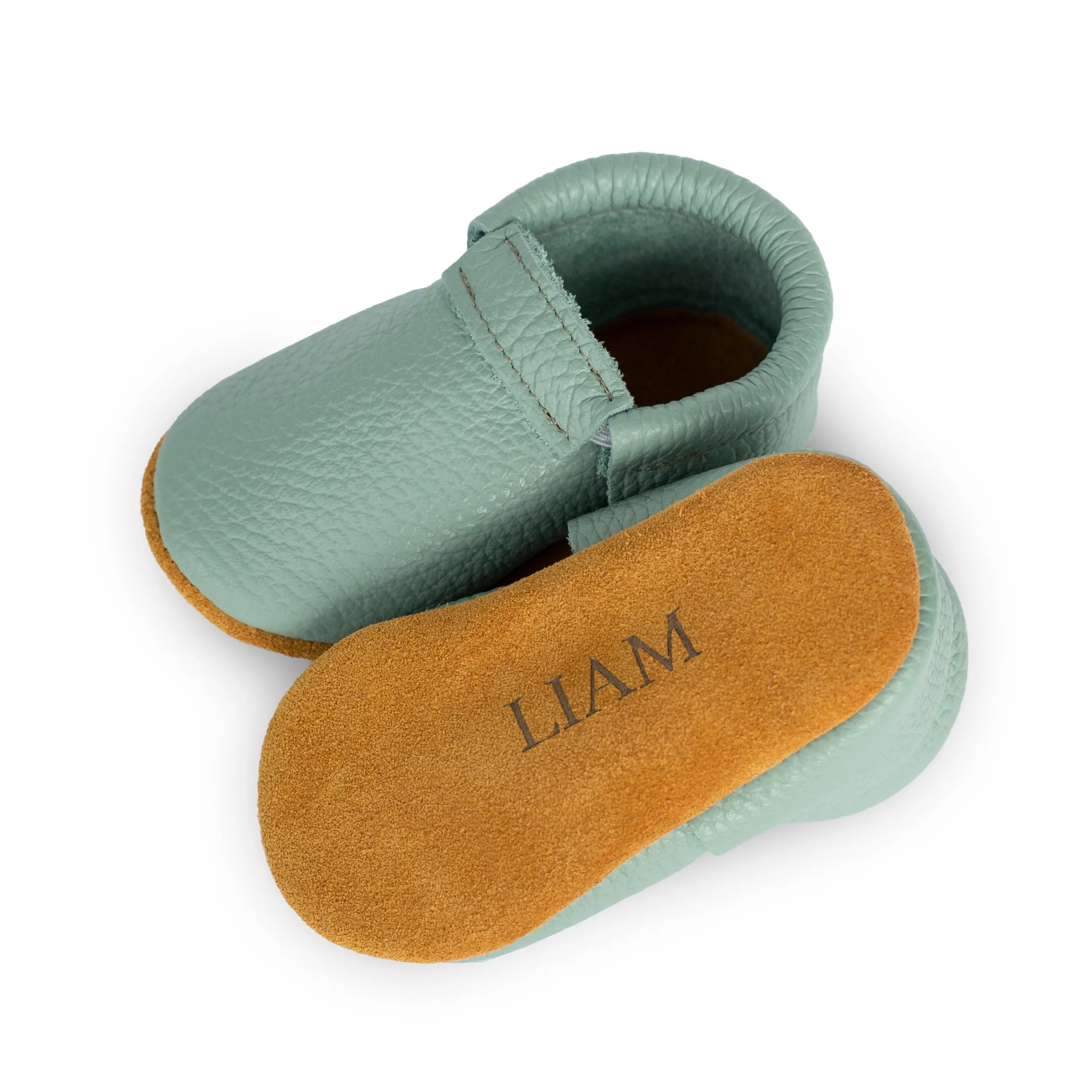 Fringeless Moccasins with Suede Sole. Baby and Toddler Shoes