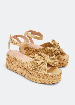 Gaby Pleated Bow Braided Espadrille