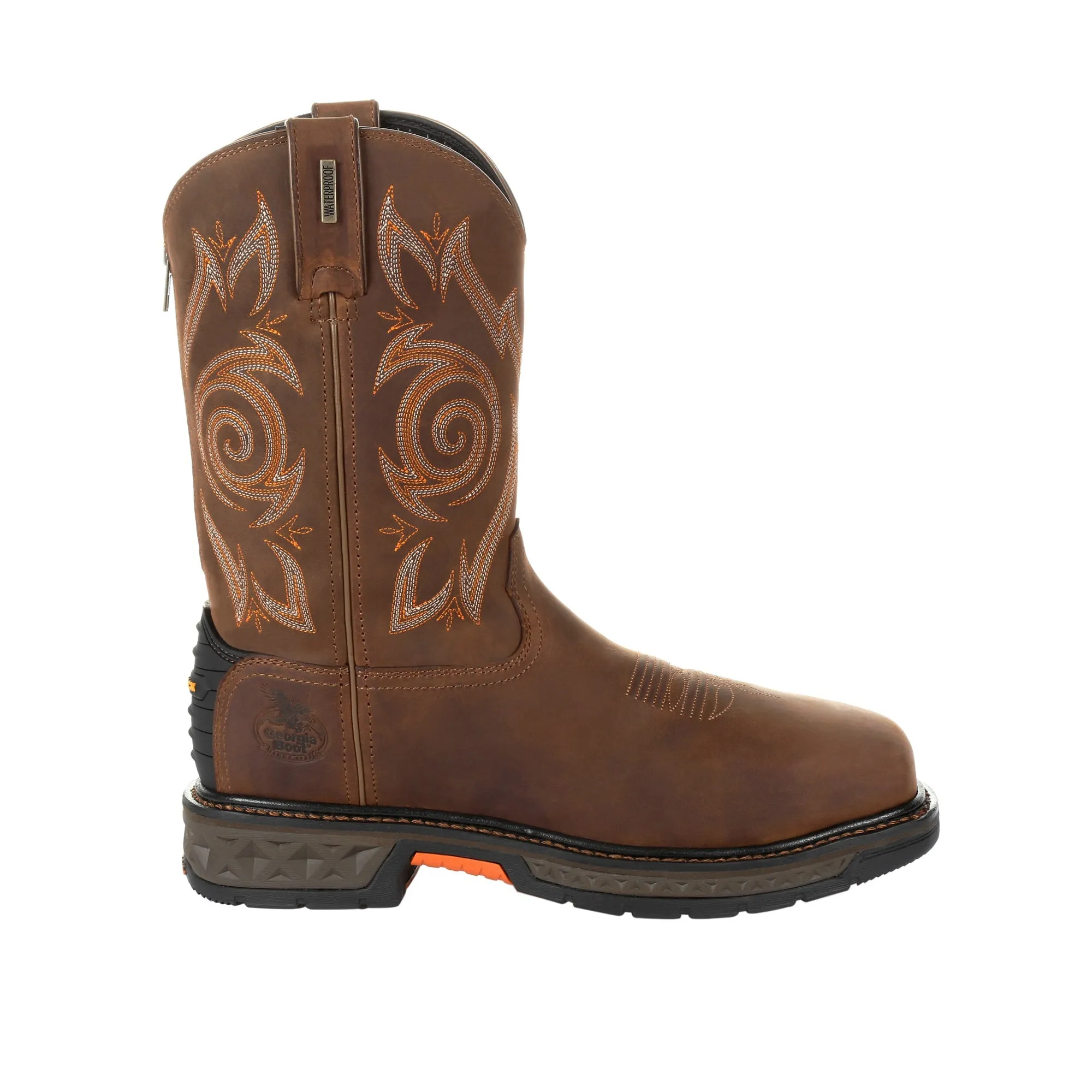 Georgia Mens Brown Leather CarboTec WP ST Work Boots