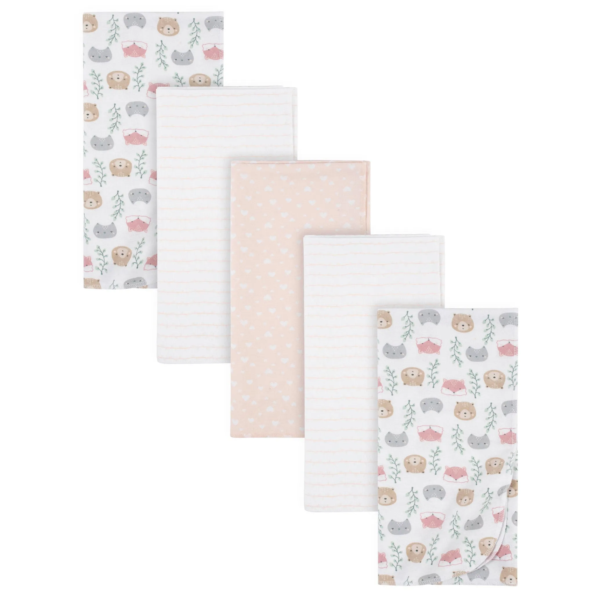 Gerber - 5 Pack - Flannel Receiving Blankets