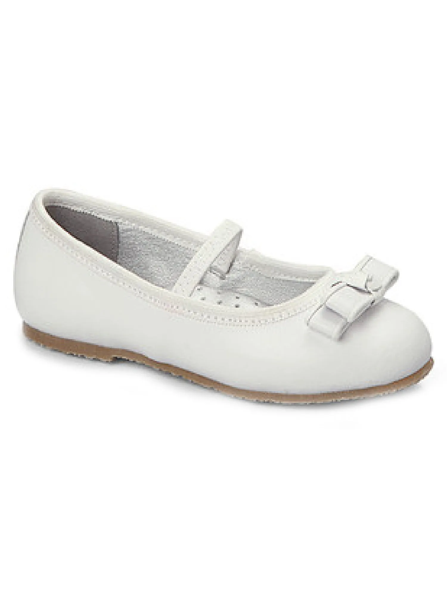 Girls White Double Bow Mary Jane Ballerina Flats 5 Toddler-12 Kids