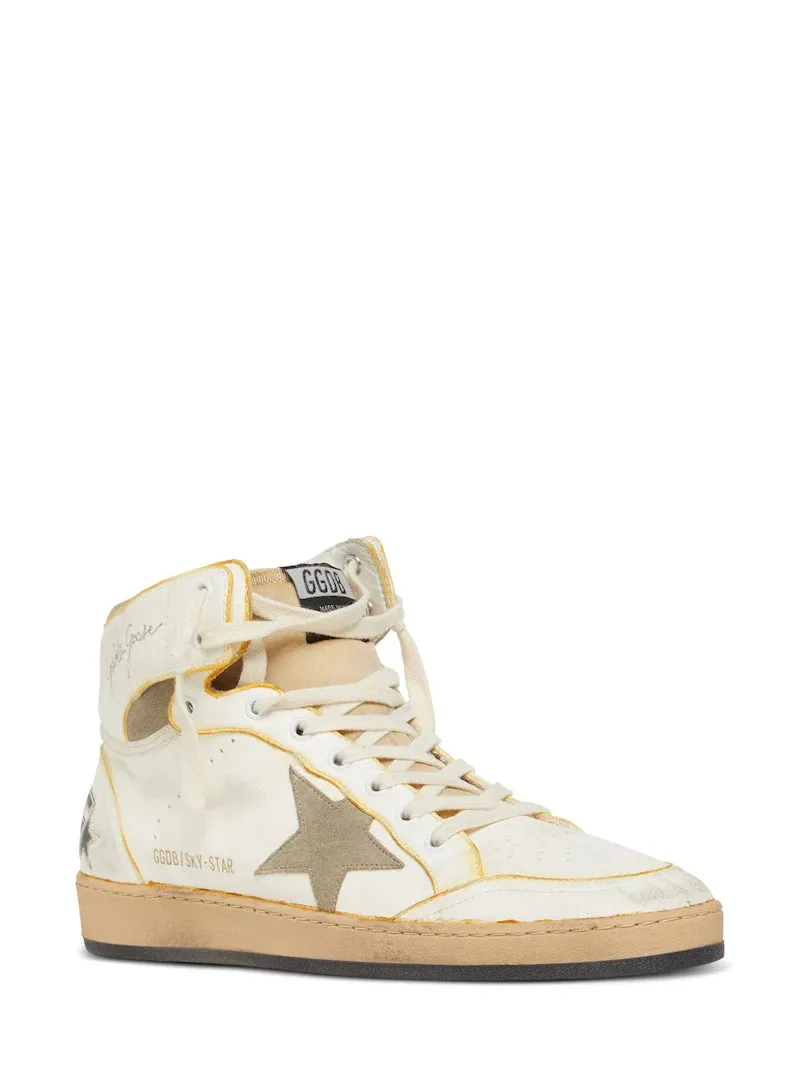 Golden Goose Sky Star Leather High-Top Sneakers