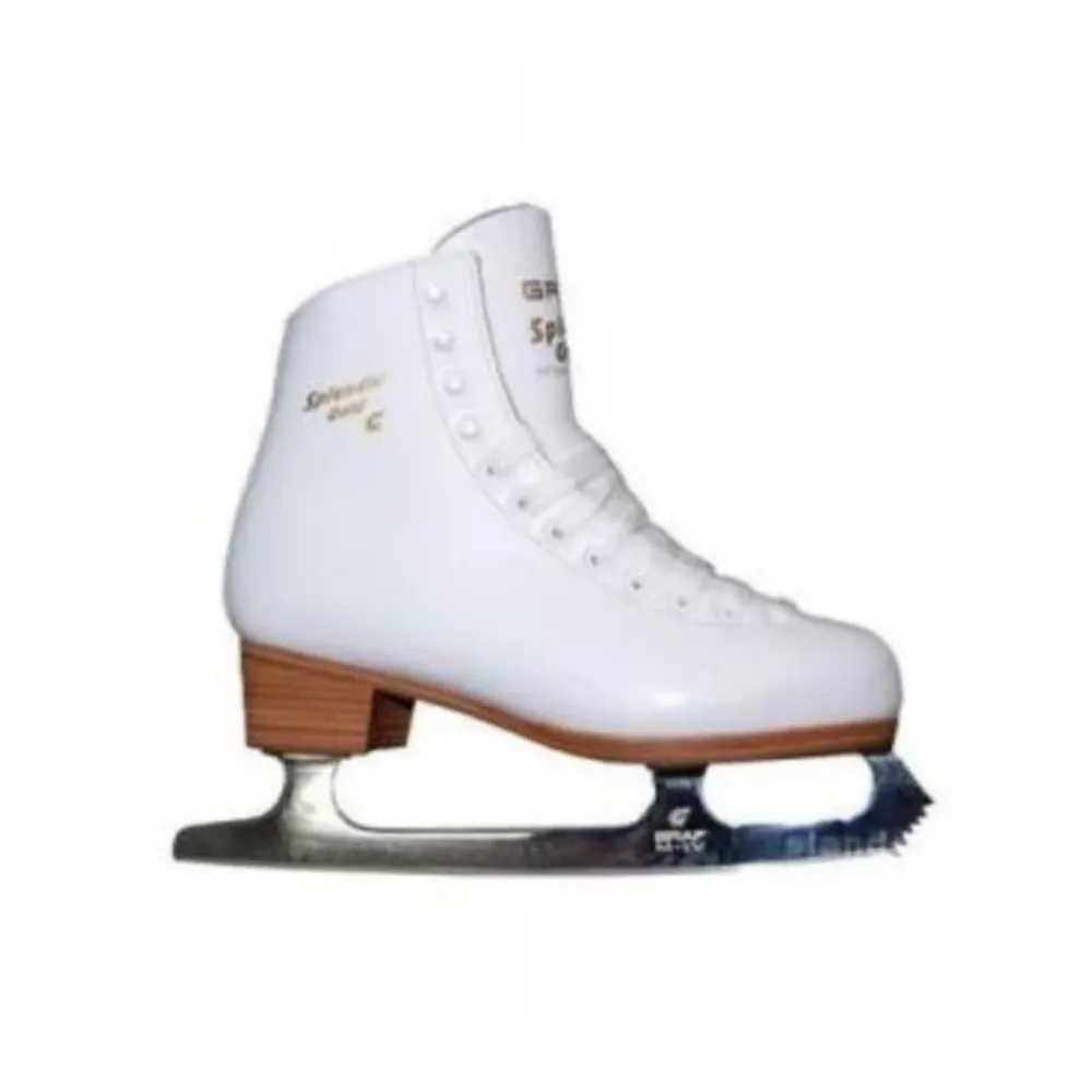 Graf Splendid Gold Figure Skates - White