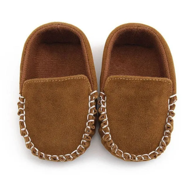 Hot PU Suede Leather Newborn Baby Boy Girl Baby Moccasins Soft Moccs Shoes Soft Soled Non-slip Footwear Crib Shoe