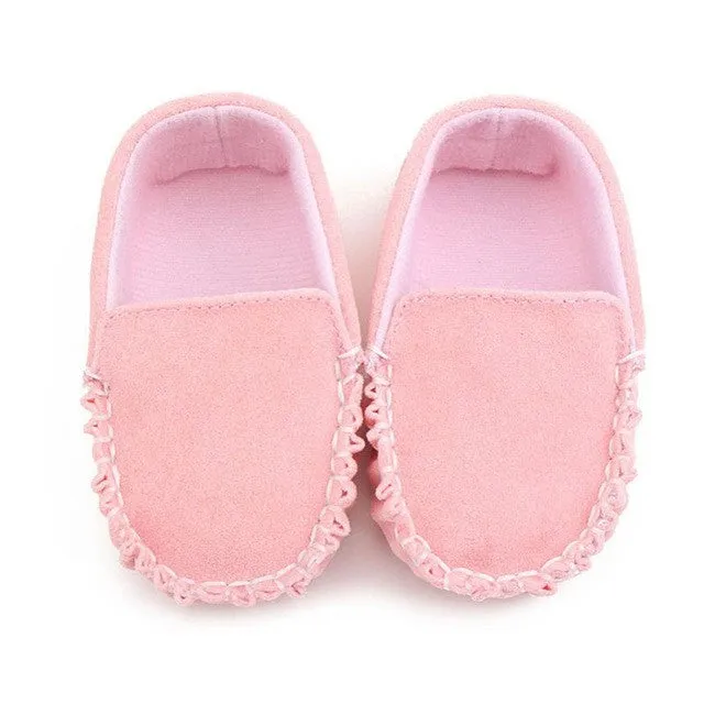 Hot PU Suede Leather Newborn Baby Boy Girl Baby Moccasins Soft Moccs Shoes Soft Soled Non-slip Footwear Crib Shoe