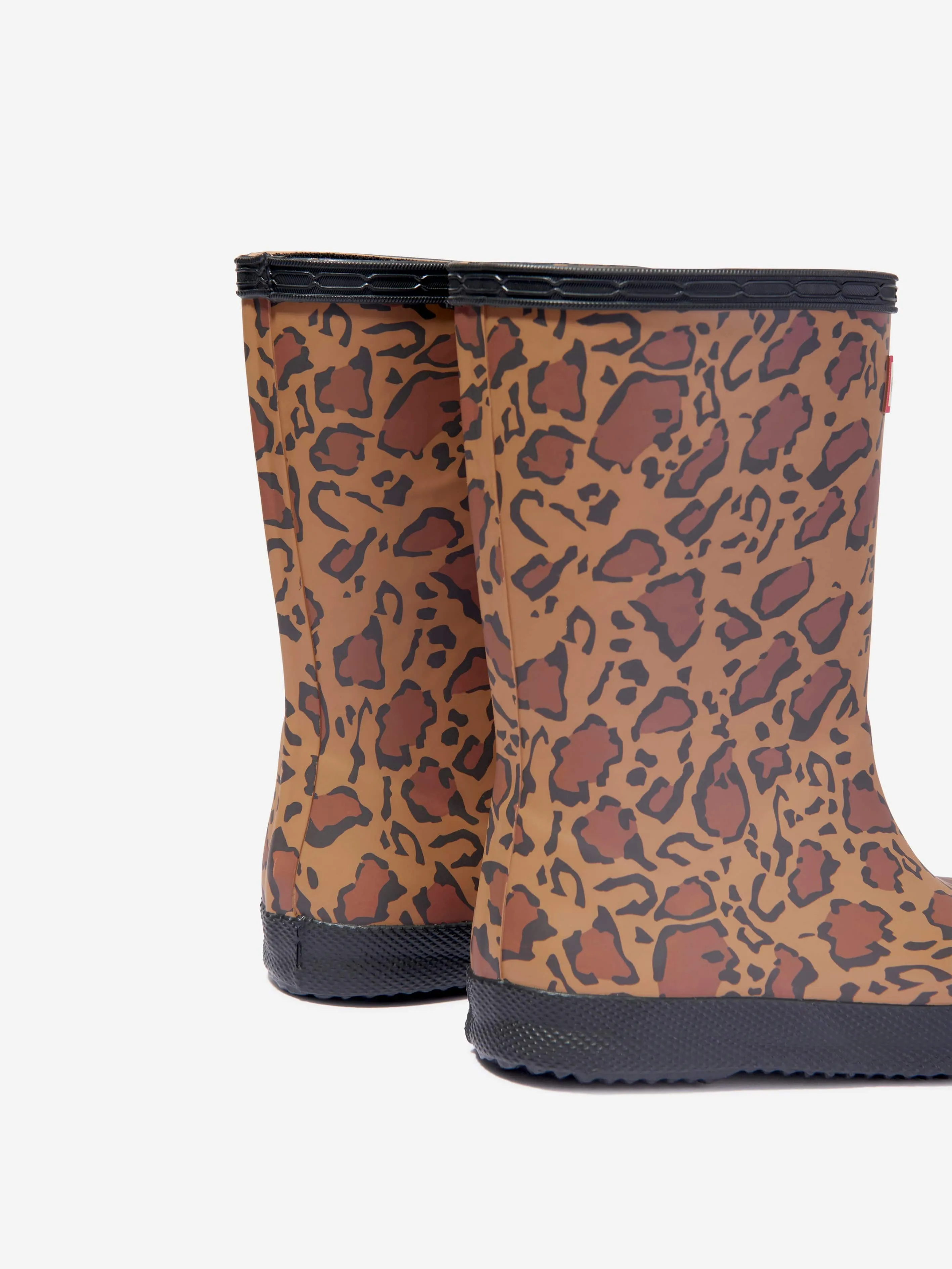 Hunter Girls Original First Classic Leopard Boots in Beige