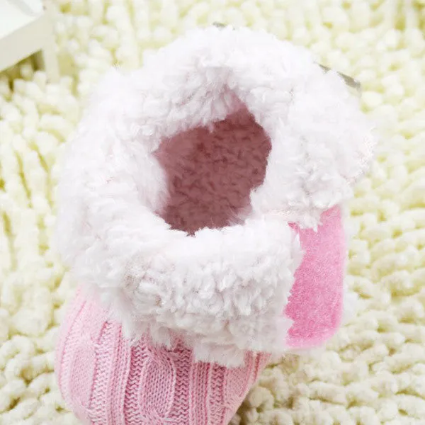 Infant Baby Crochet/Knit Boots Booties Toddler Girl Winter Snow Crib Shoes