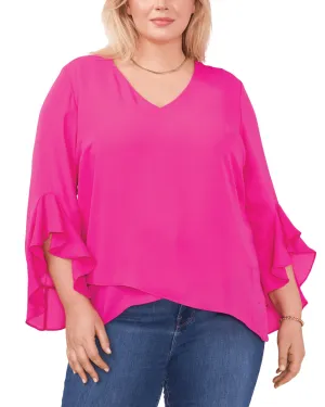 Jayda Flutter Sleeve Romance Top | 836-FRCLY FUCHSIA