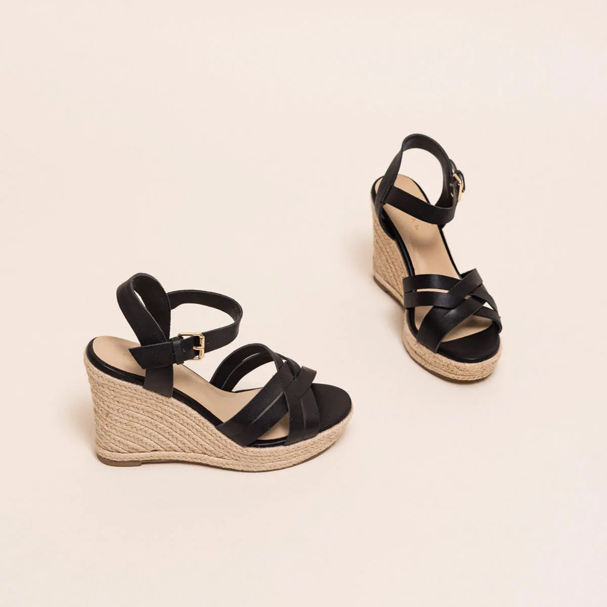 Jonak - Espadrilles Sacha Cuir  - Noir