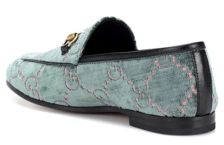 Jordaan Logo-Jacquard Velvet Loafers