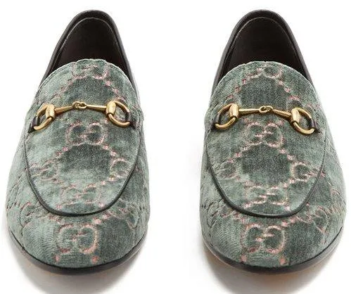 Jordaan Logo-Jacquard Velvet Loafers