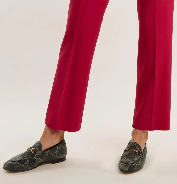 Jordaan Logo-Jacquard Velvet Loafers