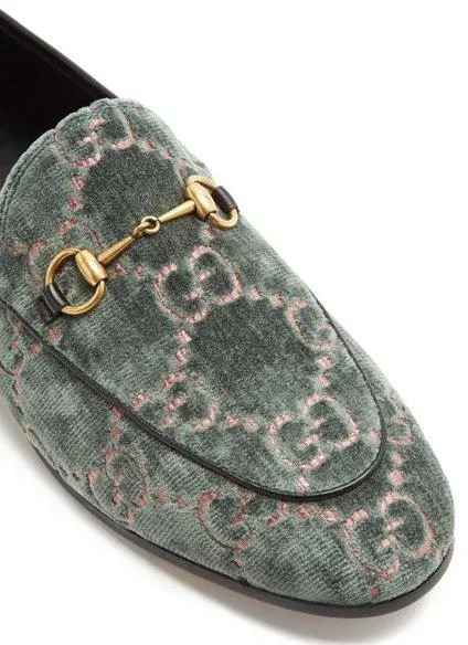 Jordaan Logo-Jacquard Velvet Loafers