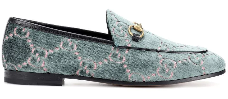 Jordaan Logo-Jacquard Velvet Loafers