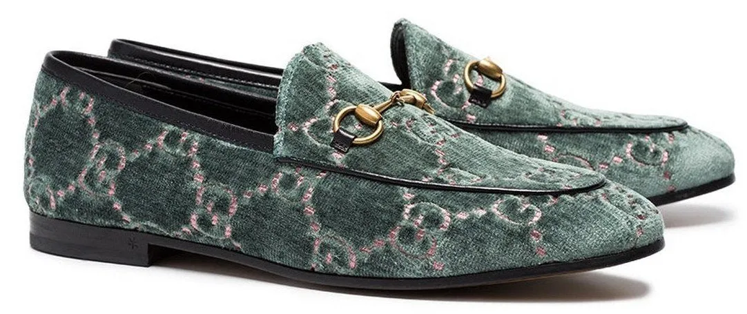 Jordaan Logo-Jacquard Velvet Loafers