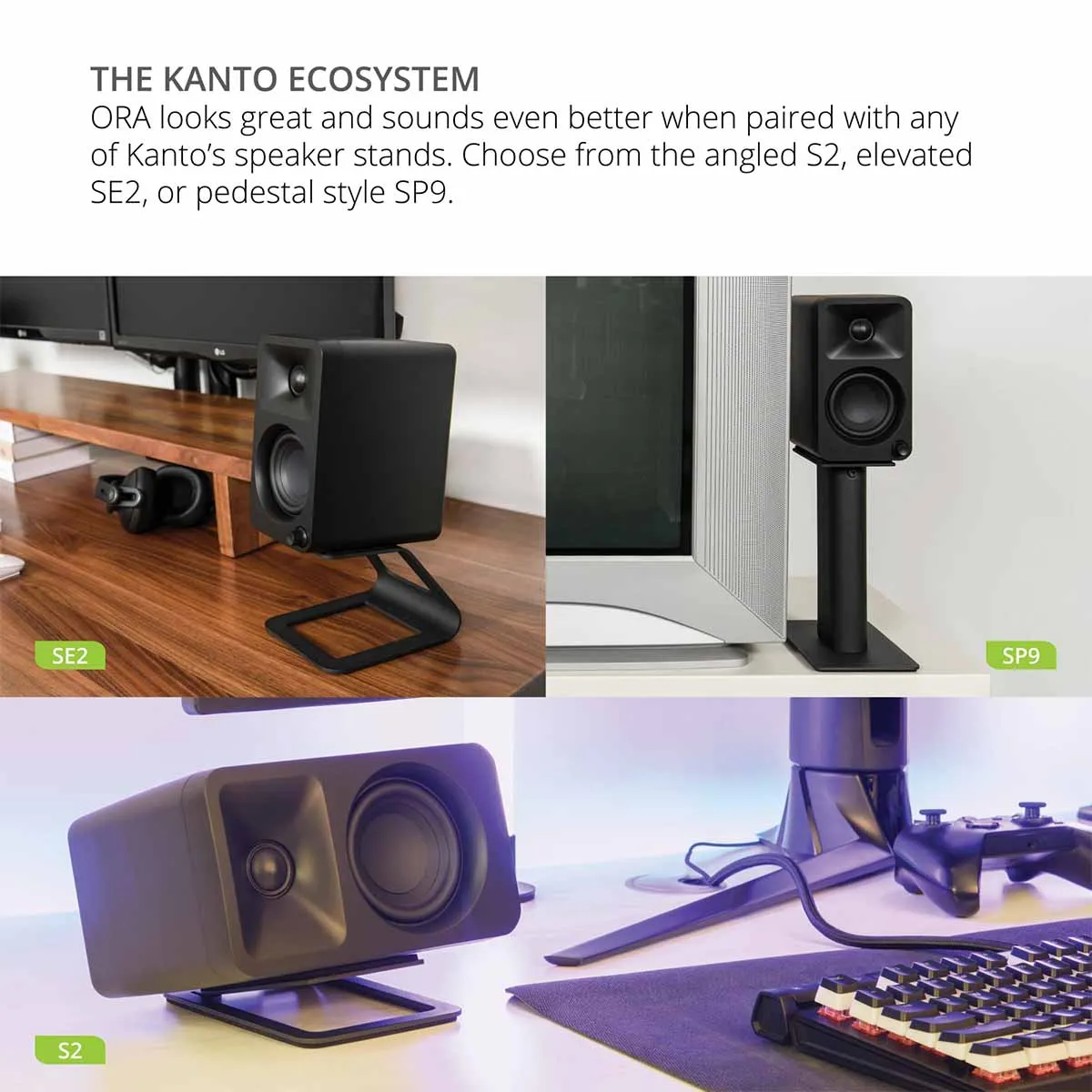 Kanto ORA Powered Reference Desktop Speakers - Pair