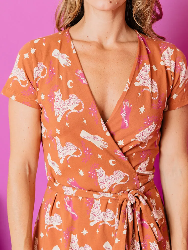 Katie Wrap Dress - Orchid Tigress