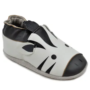 Kimi   Kai Unisex Soft Sole Leather Baby Shoes - Zebra