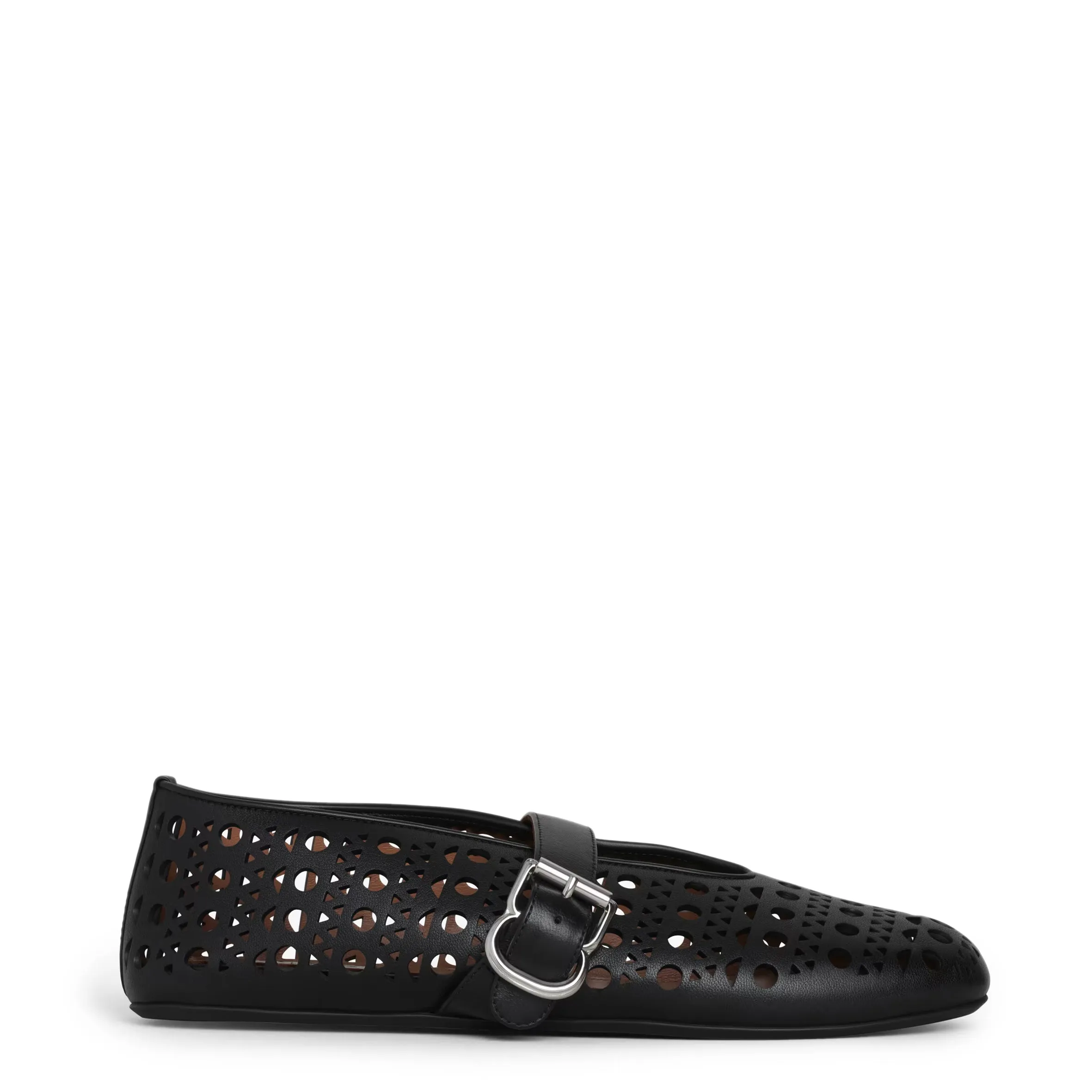 Laser Cut Ballet Flats, Black