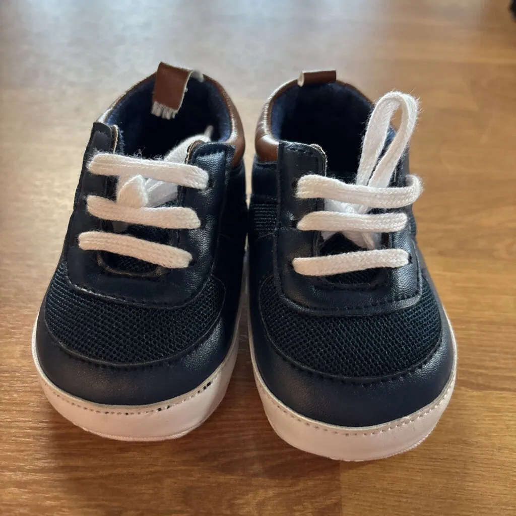 Little Me Navy Crib Shoes - 3