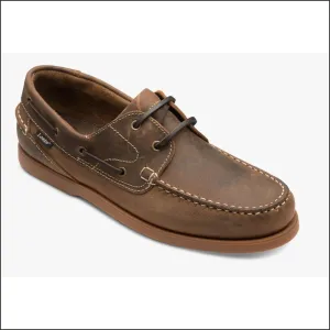 Loake Lymington Brown Oiled Nubuck Boat Shoe--