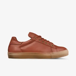 LORENZO LEATHER/GUM SOLE SNEAKERS IN VERMILLION