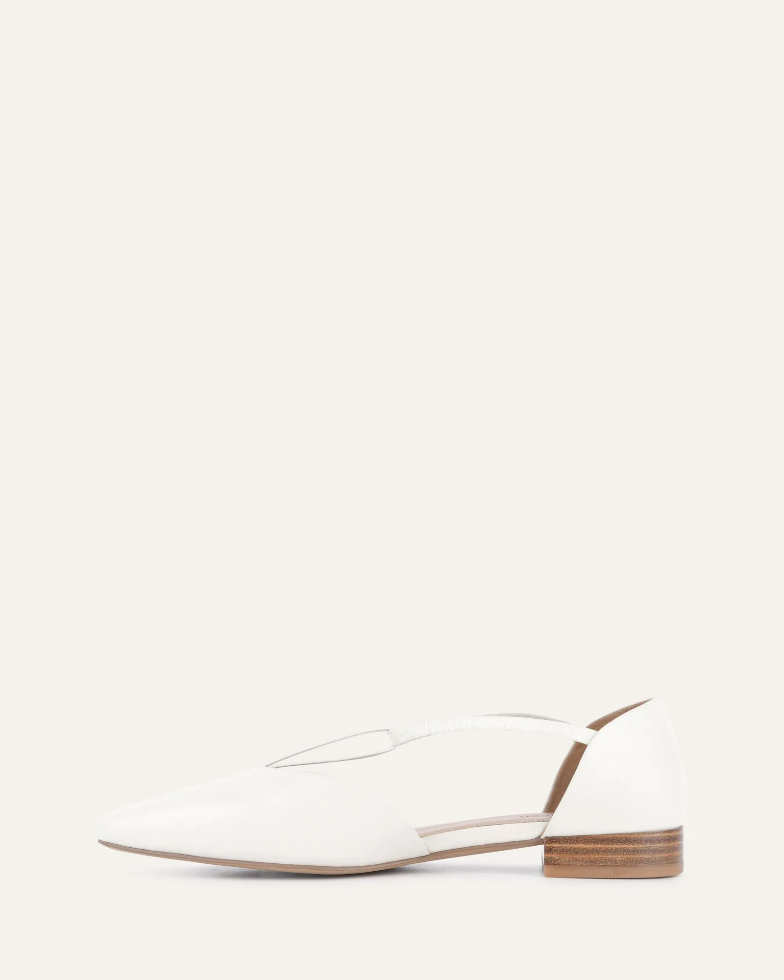 LOUIE DRESS FLATS OFF WHITE LEATHER