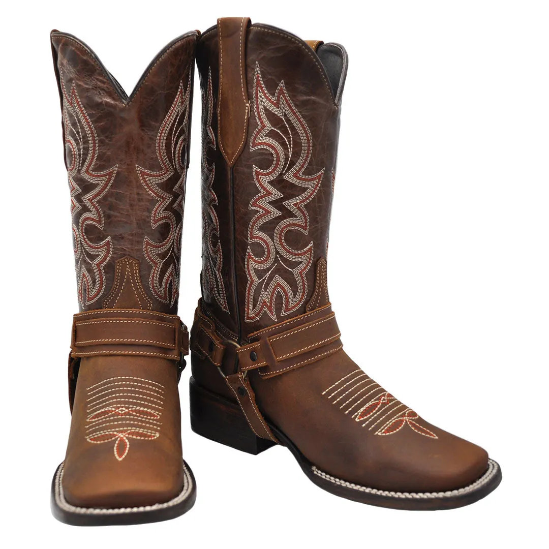 Luma Priscilla Women's Bulldog Brown Square Toe Western Boots