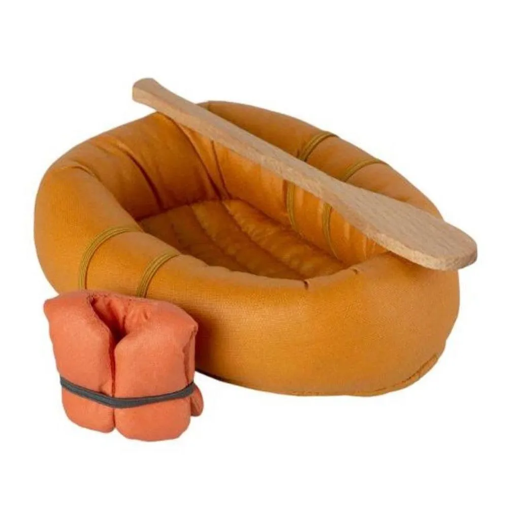 Maileg rubber boat for mouse dusty yellow