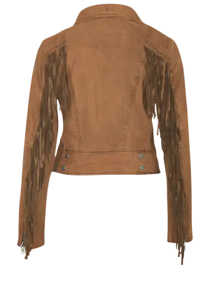 Mauritius Zoe Cognac Fringe Jacket