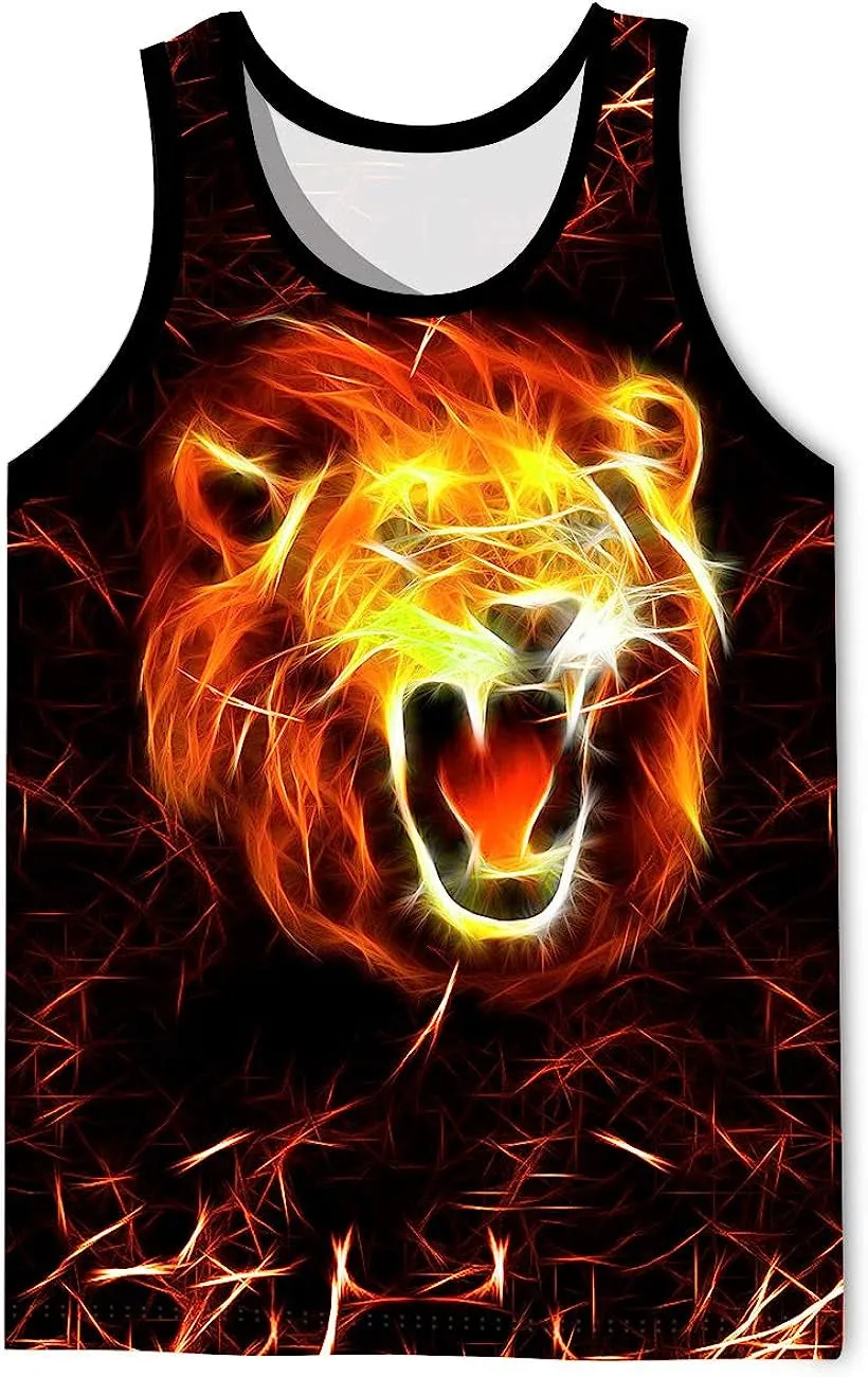 Men's 3D Tank Tops Summer Casual Novelty Sleeveless Shirt Unisex Colorful Graphics Top Tees Shirt