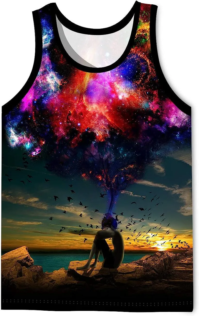 Men's 3D Tank Tops Summer Casual Novelty Sleeveless Shirt Unisex Colorful Graphics Top Tees Shirt