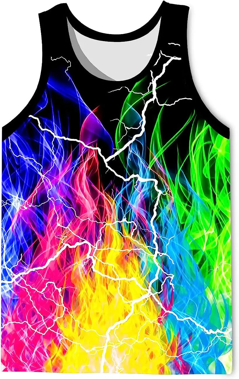 Men's 3D Tank Tops Summer Casual Novelty Sleeveless Shirt Unisex Colorful Graphics Top Tees Shirt