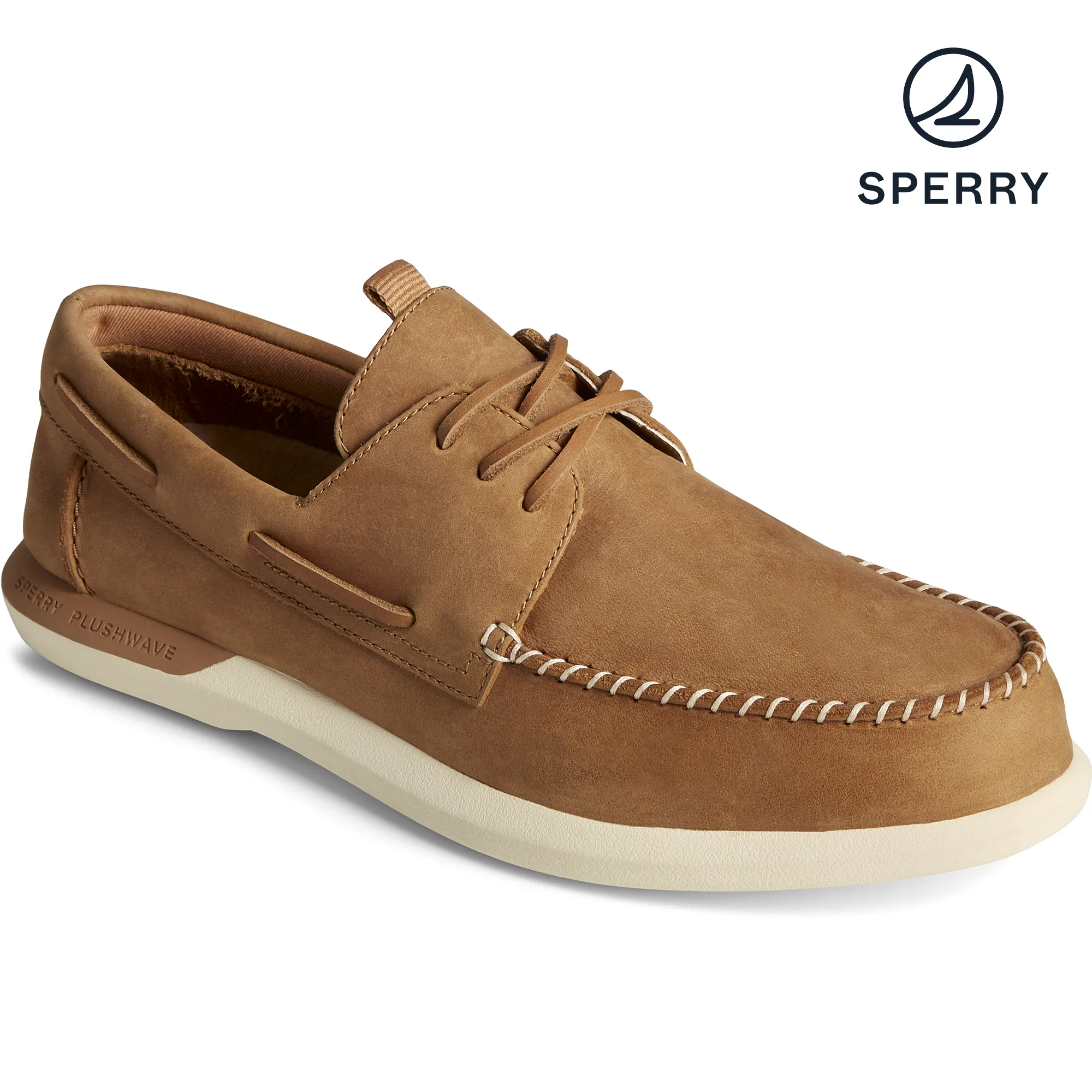 Men's Authentic Original PLUSHWAVE 2.0 Boat Shoe - Tan (STS23946)