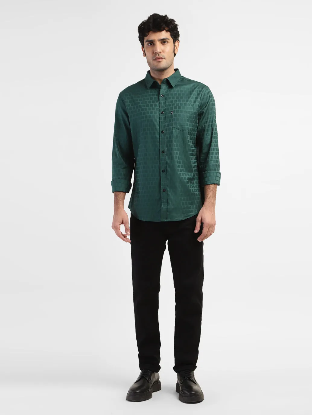 Men's Geometric Slim Fit Shirts