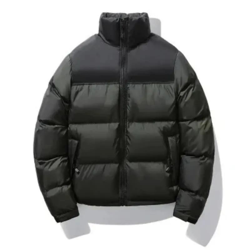 Men's puffer jacket with high collar and side pockets