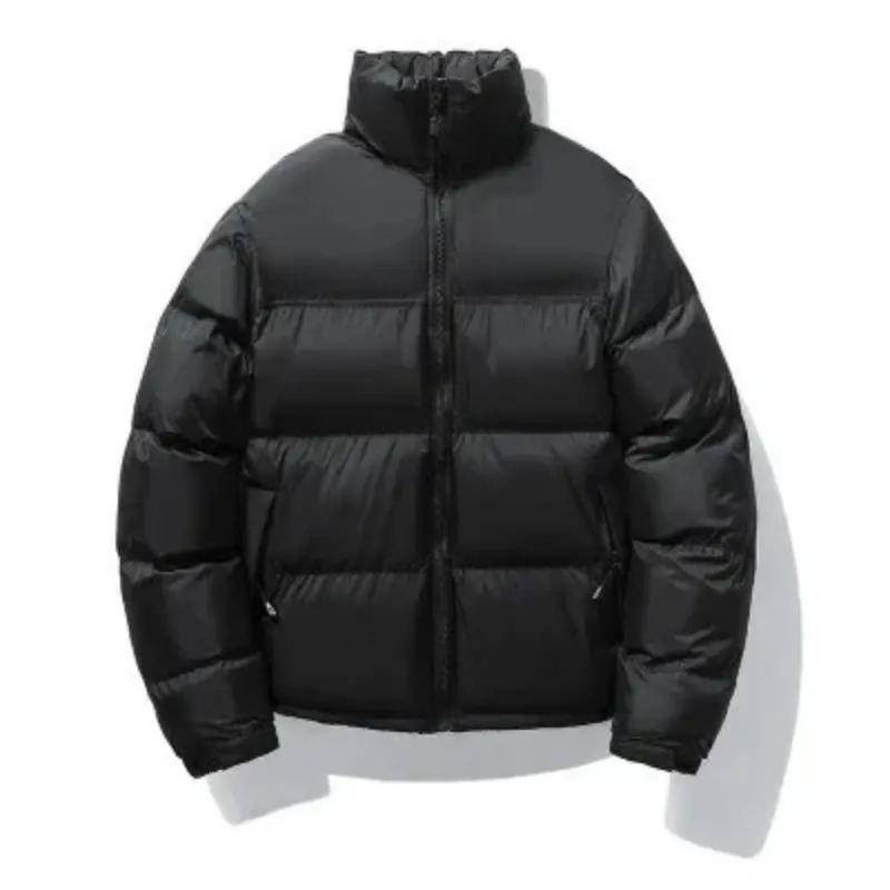 Men's puffer jacket with high collar and side pockets