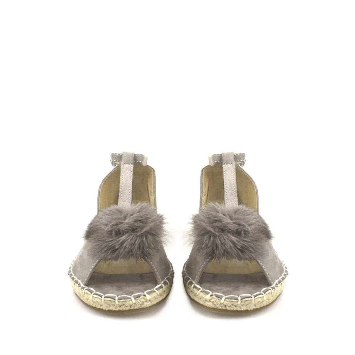 MERCY Flat Anklestrap Pom Pom Sandal