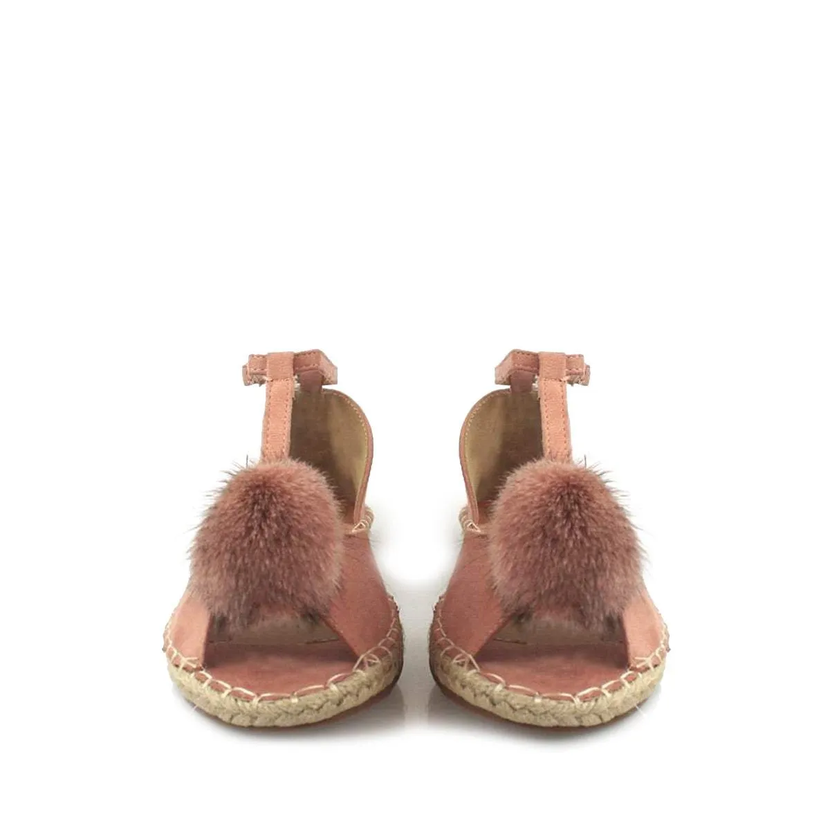 MERCY Flat Anklestrap Pom Pom Sandal