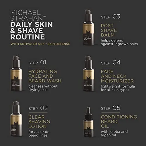 Michael Strahan Hydrating Face and Beard Wash Men’s Grooming and Skincare for Dry, Sensitive Skin | Moisturizing, Refreshing, Facial Cleanser | 3.4 Fl. Oz