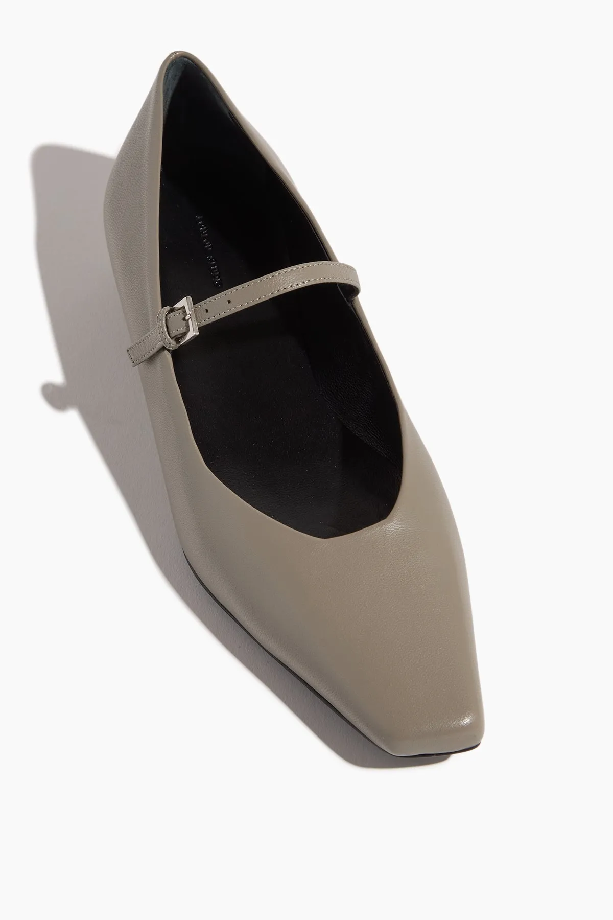 Micheline Leather Ballerina Flats in Taupe