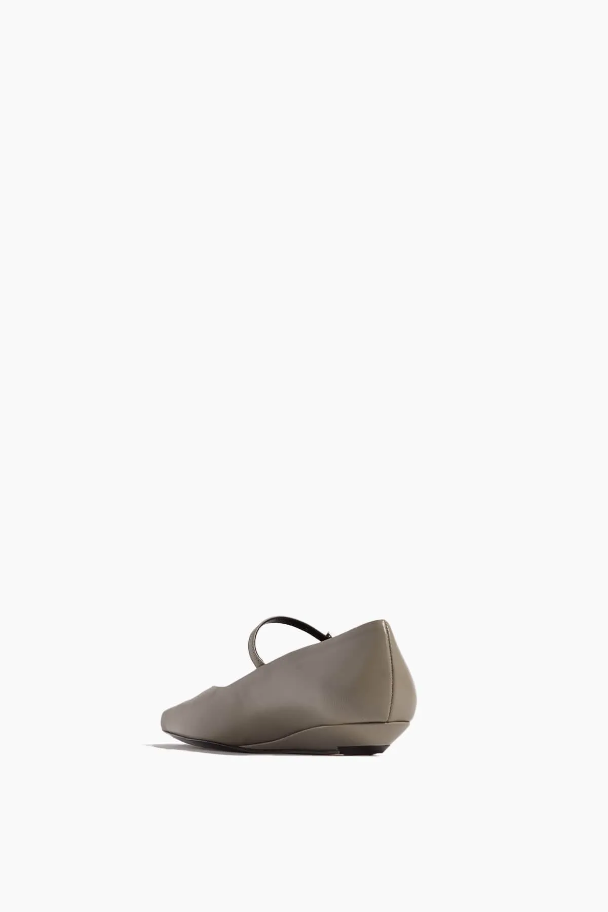 Micheline Leather Ballerina Flats in Taupe