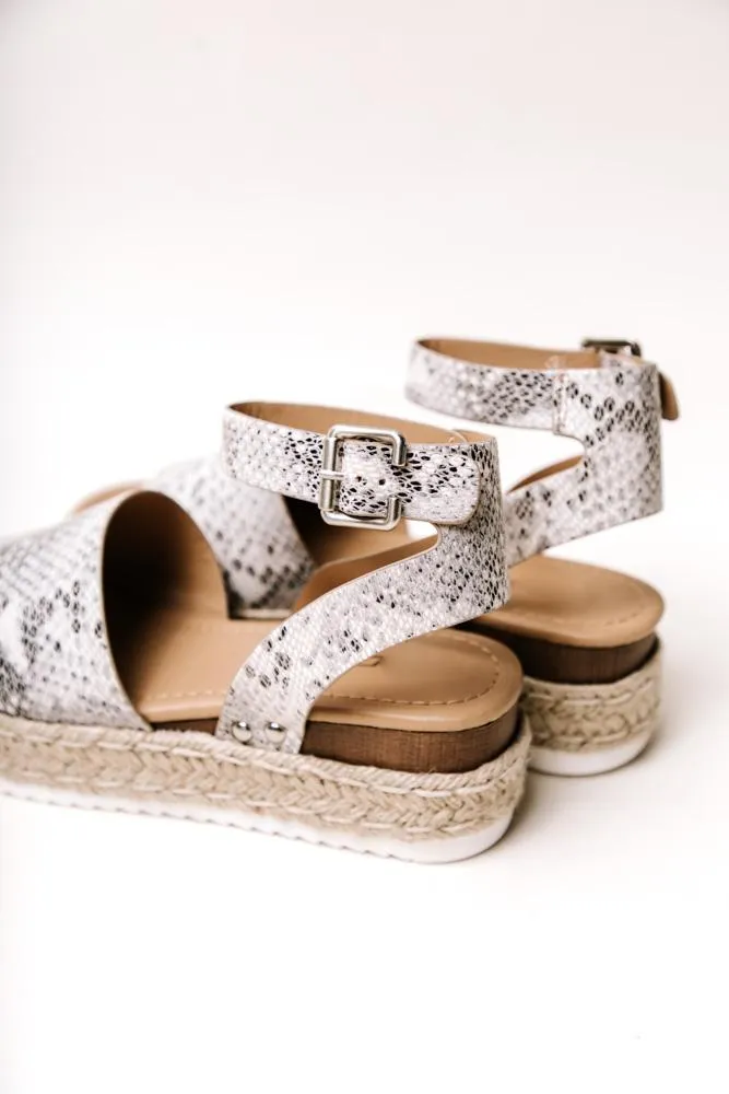 Miranda Espadrille Sandal in Snake Print - FINAL SALE