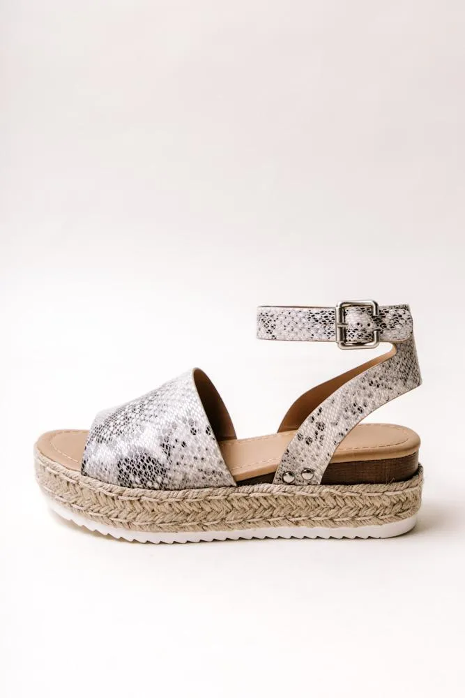 Miranda Espadrille Sandal in Snake Print - FINAL SALE