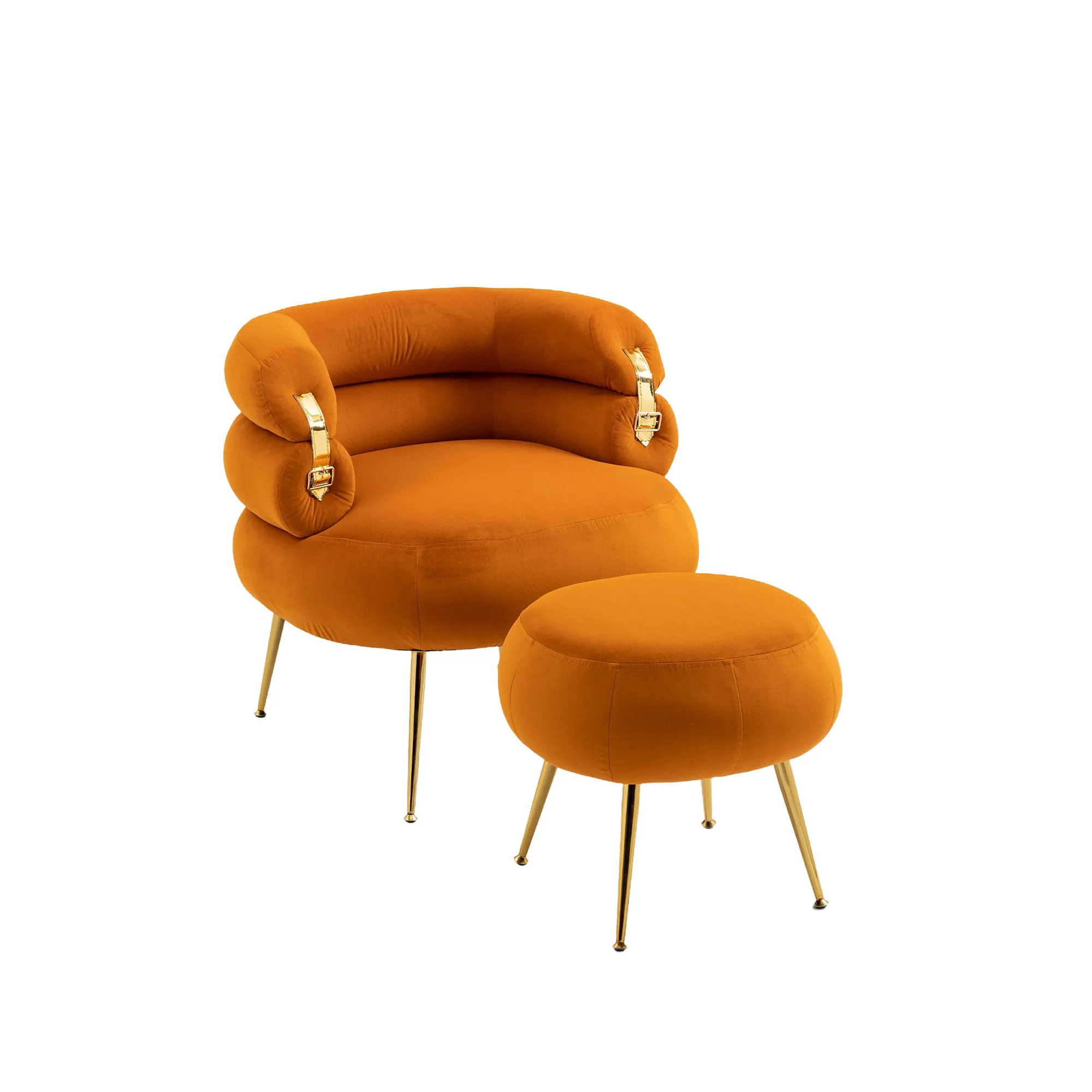 Modern Velvet Upholstered Armchair