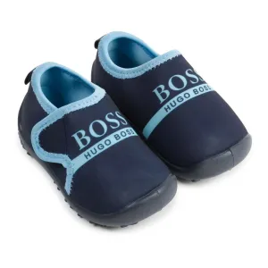 Navy Logo Crib Shoes