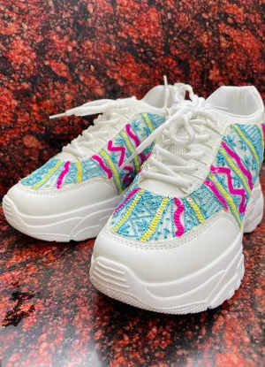 Neon Statement Custom Kanvas Sneakers